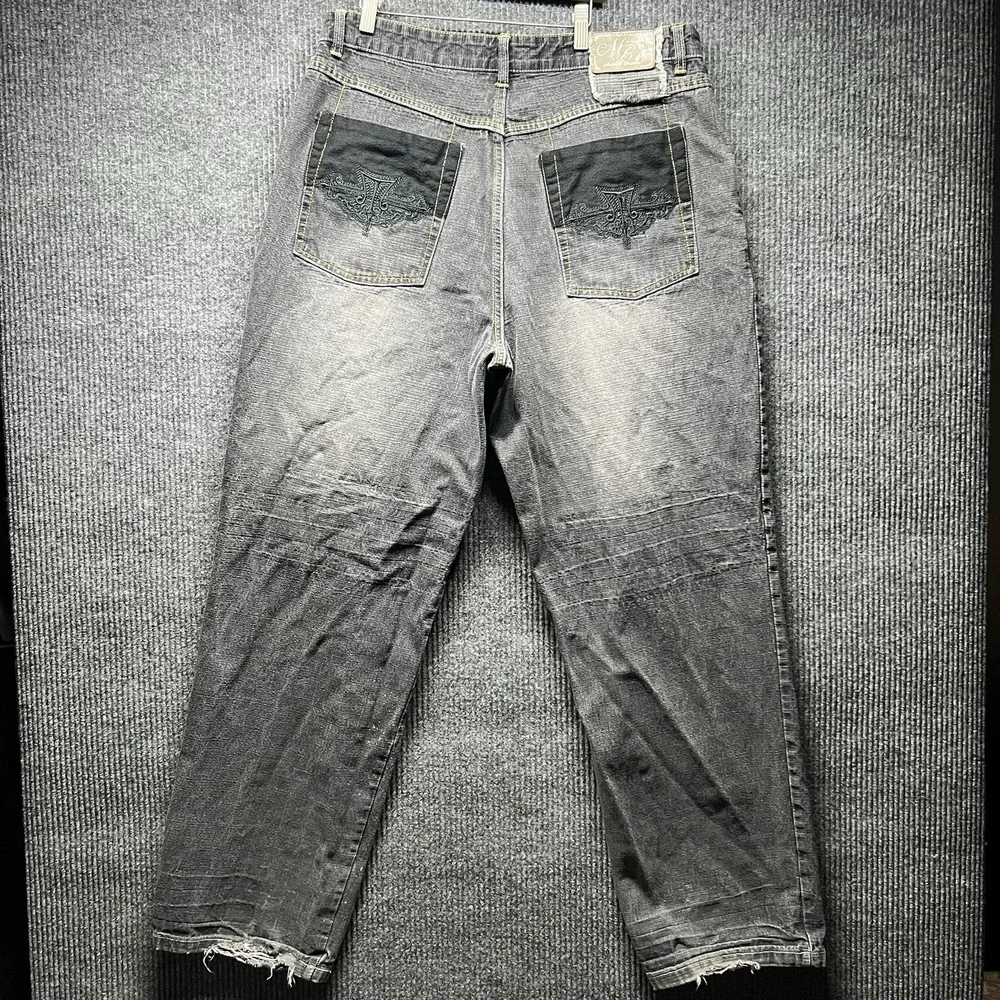 Vintage Makaveli Branded Jeans‎ Mens 38x34 Black Baggy 90s Tupac Hip Hop Street